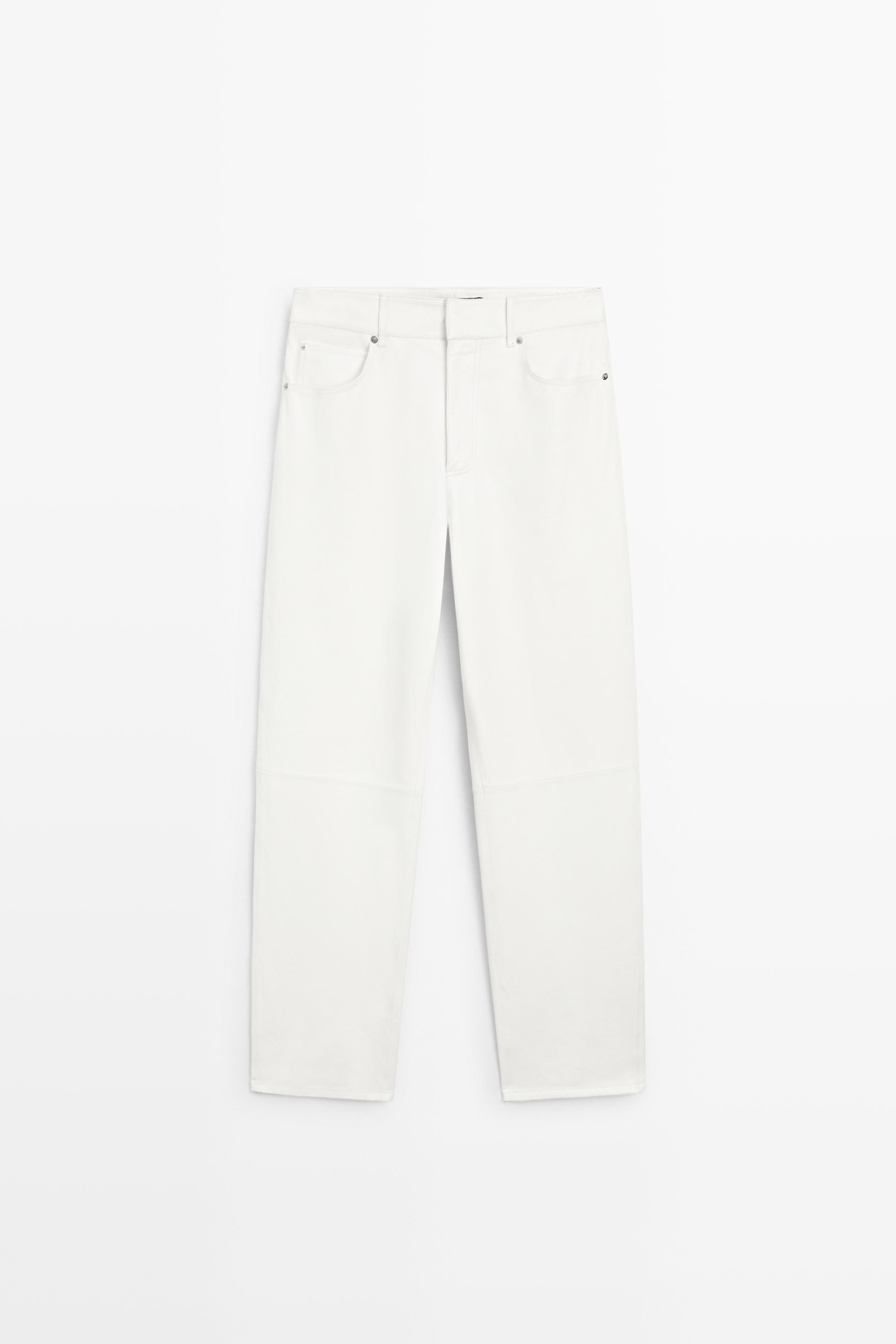 Straight-leg leather pants