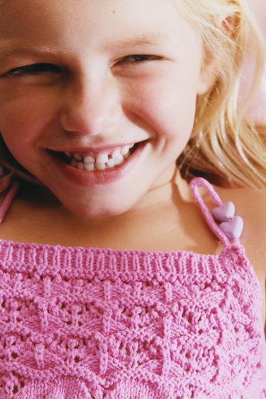 STRICKOBERTEIL MIT SCHMUCKPERLEN - Pink von Zara