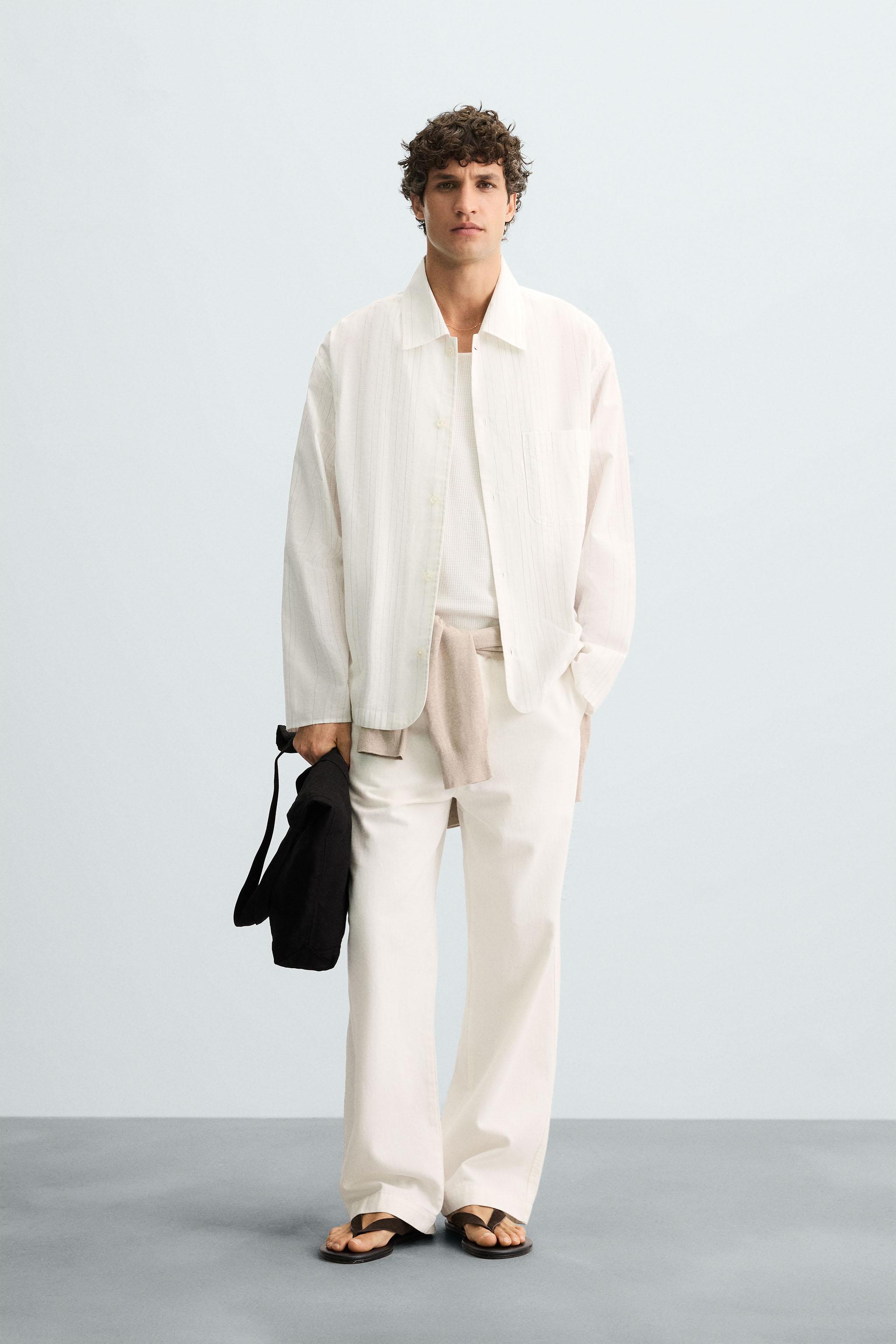 ★ドイツ発*ZARA*新作*テクスチャー長袖シャツ/WHITE★ ☆ドイツ発*ZARA*新作*テクスチャー長袖シャツ/WHITE☆