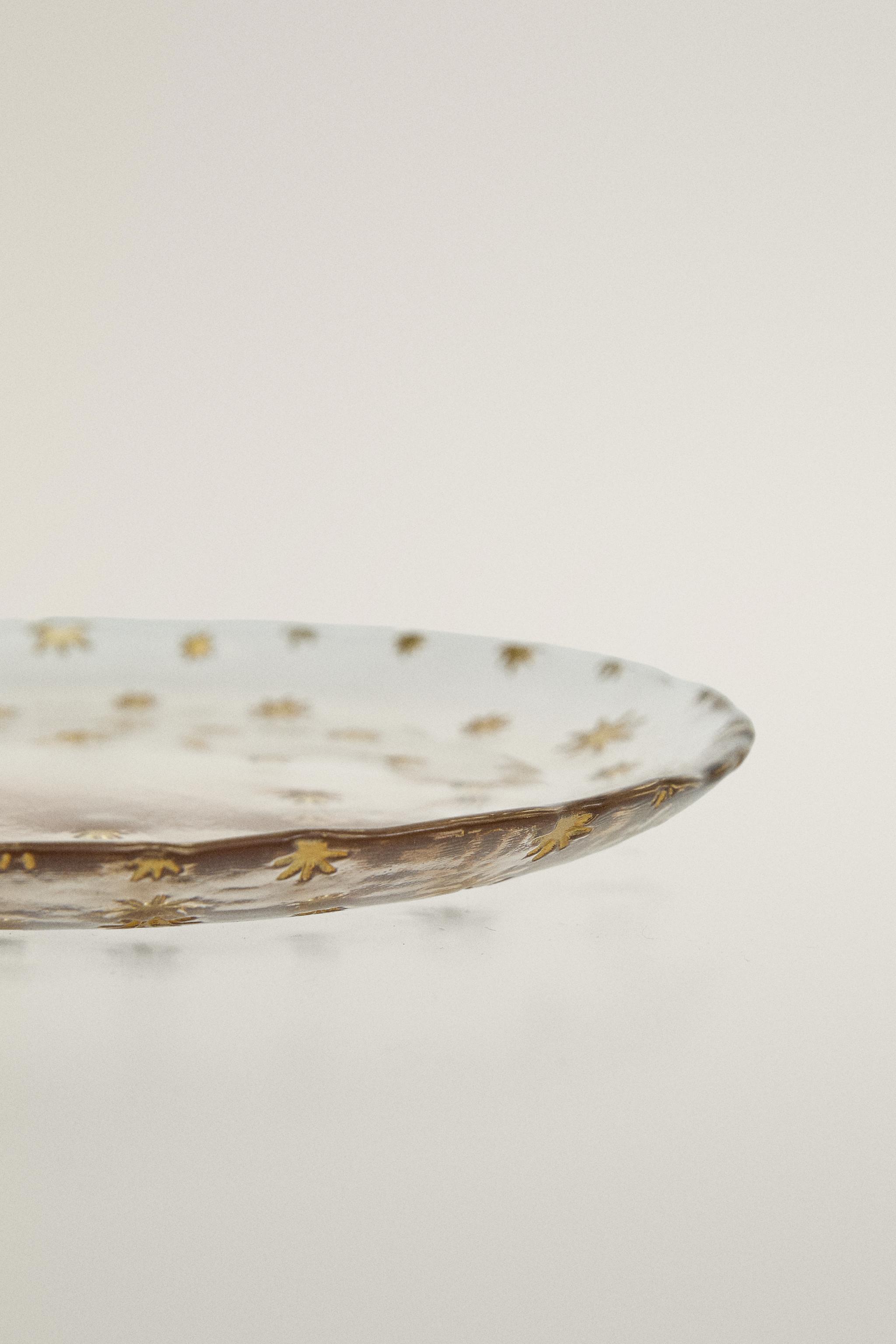 CHRISTMAS STAR GLASS DESSERT PLATE