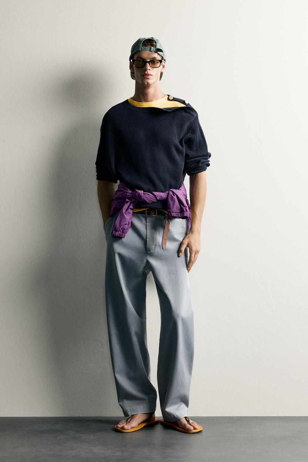 Zara Yuyulmuş relaxed fit chino şalvar