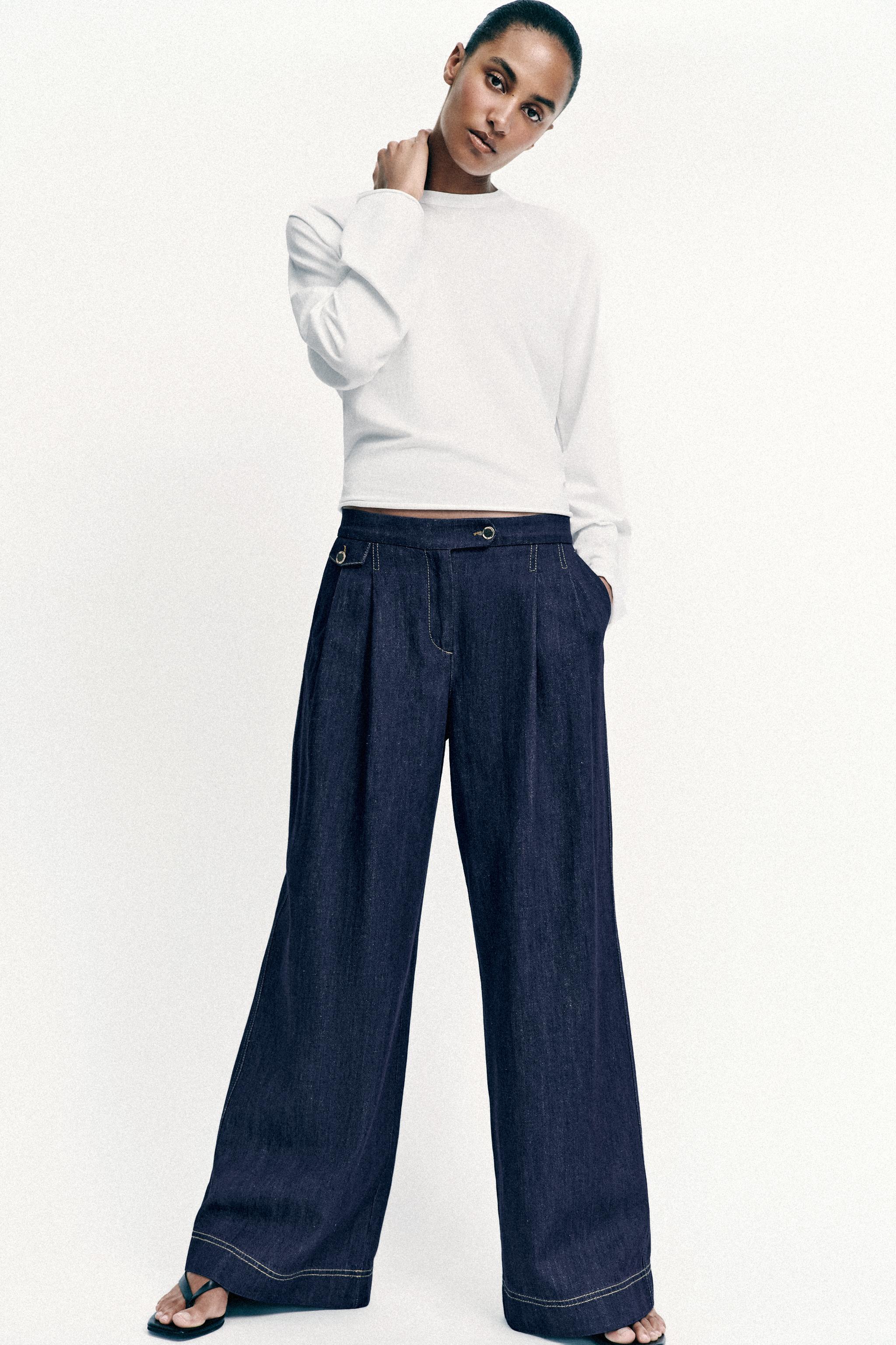 Z1975 PİLELİ GENİŞ PAÇA PANTOLON