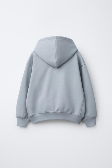 PLUSH SWEATSHIRT AND JOGGER TROUSERS SET WITH SLOGAN - Light grey by Zara - Image 2