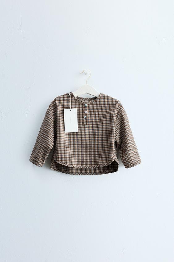 Zaras ZARA TIMELESS - RUTIGT TOP - Brunrostad - Bild 0