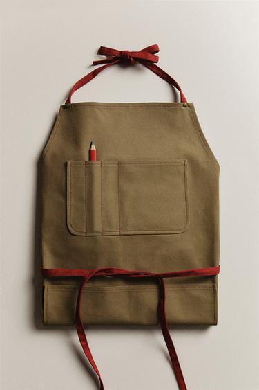 Zara COTTON CARPENTER APRON - Khaki