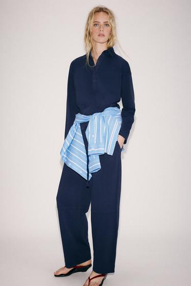 OVERSHIRT COTTON POLO SHIRT - Blue by Zara