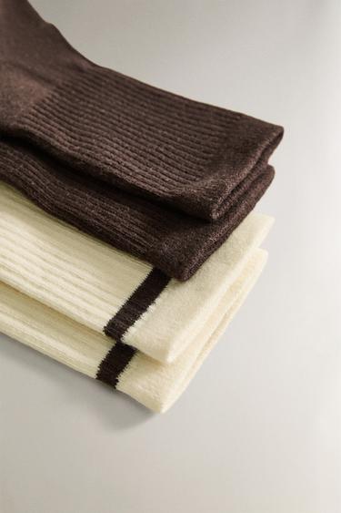 ENSEMBLE CHAUSSETTES COTON (LOT DE 2) - Écru / Marron de Zara - Image 2
