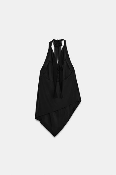 DRAPED CREPE TOP - Black by Zara - Image 6
