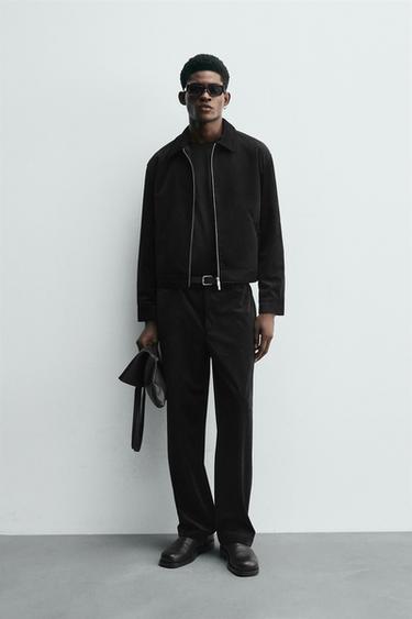 PANTALÓN ESTRUCTURA TERCIOPELO - Negro de Zara