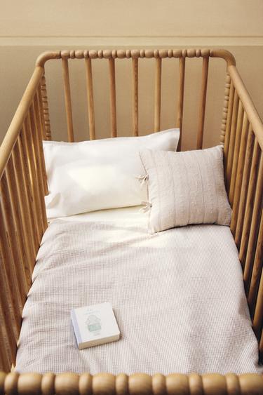 CHILDREN'S SEERSUCKER DUVET COVER - Greyish by Zara