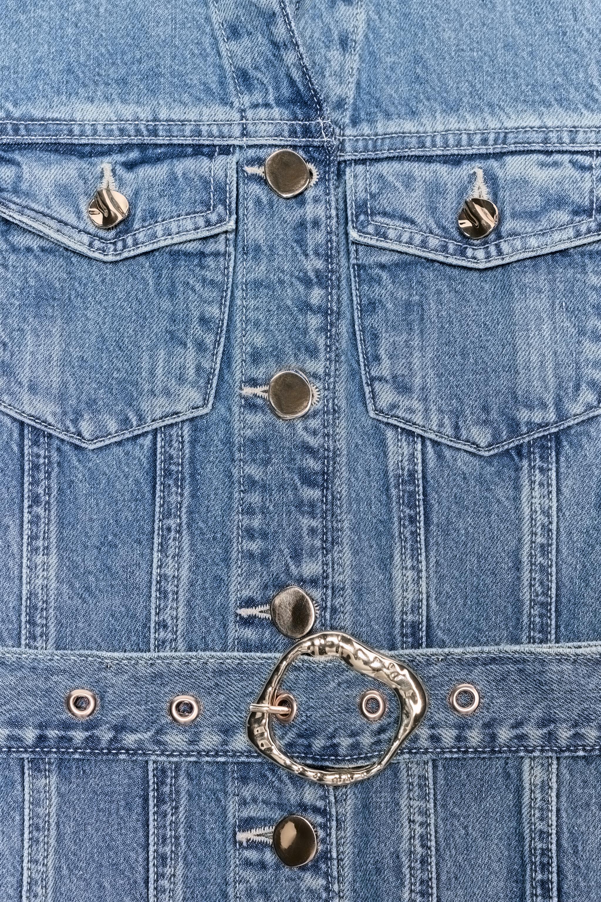 Z1975 SHORT BELTED DENIM DRESS
