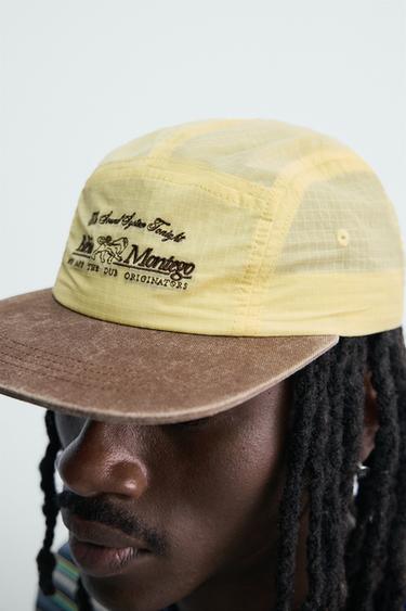 CASQUETTE À VISIÈRE PLATE BRODERIE CONTRASTANTE - Jaune de Zara - Image 2