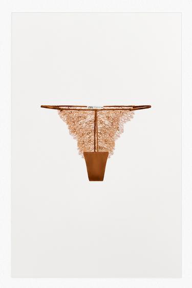 LACE KNICKERS - Caramel by Zara