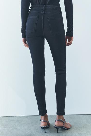 ZW COLLECTION SKINNY HIGH-WAIST JEANS - Black by Zara