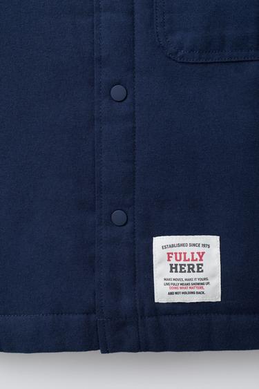 SURCHEMISE MATELASSÉE ÉTIQUETTE - Bleu marine de Zara - Image 3
