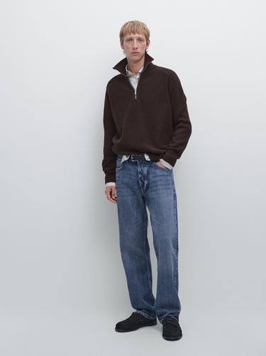 Zara Wool blend high neck quarter-zip sweater - TYEFUXIA - Image 0