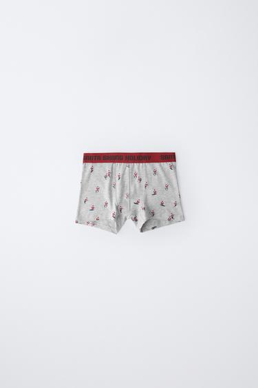 AGES 6-14 / PACK OF THREE SANTA AND SNOWMAN BOXERS - Multicoloured by Zara - Image 2