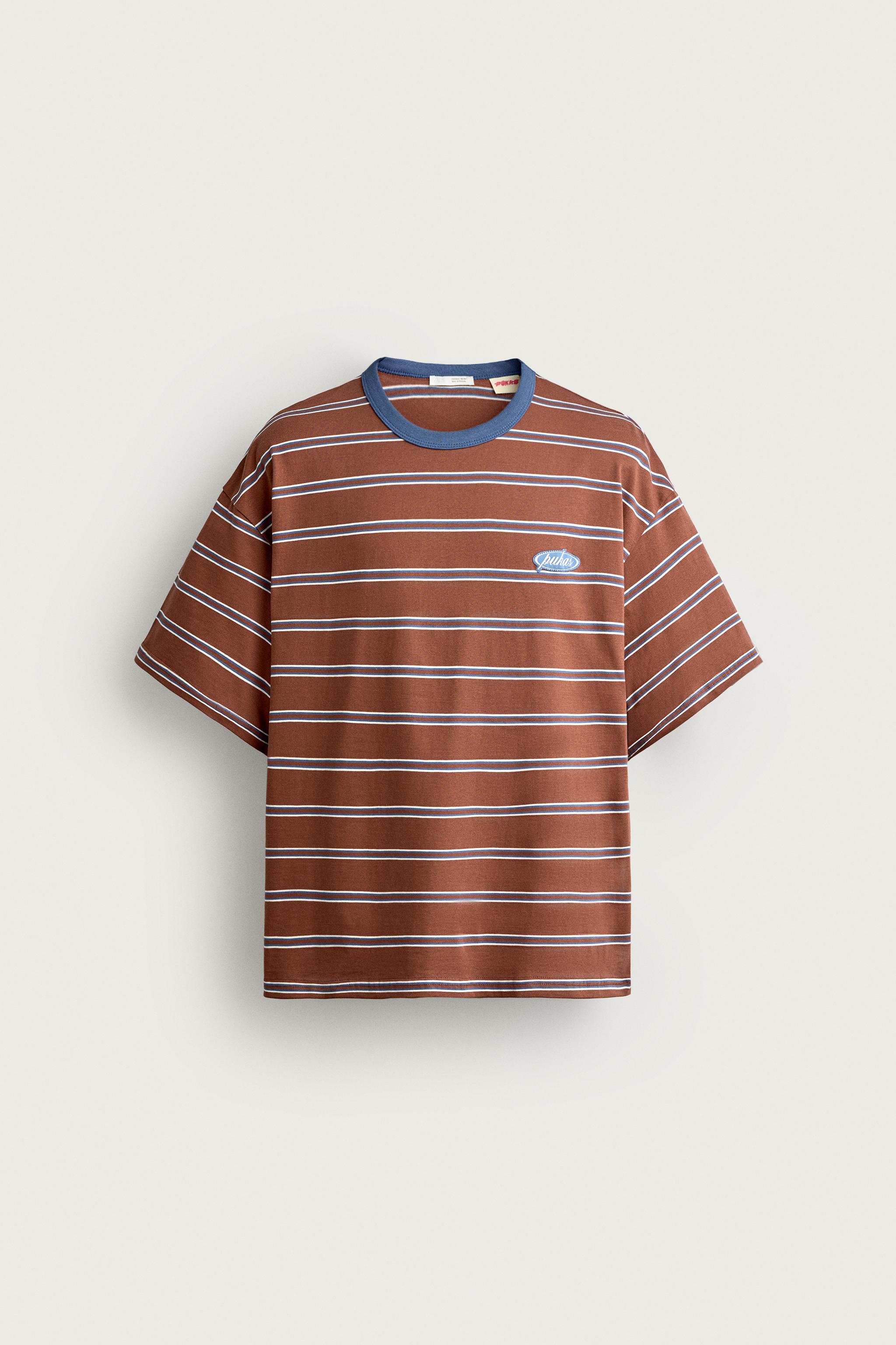 Мужские футболки Zara PUKAS SURF X ZARA STRIPED JACQUARD T-SHIRT — фото 7