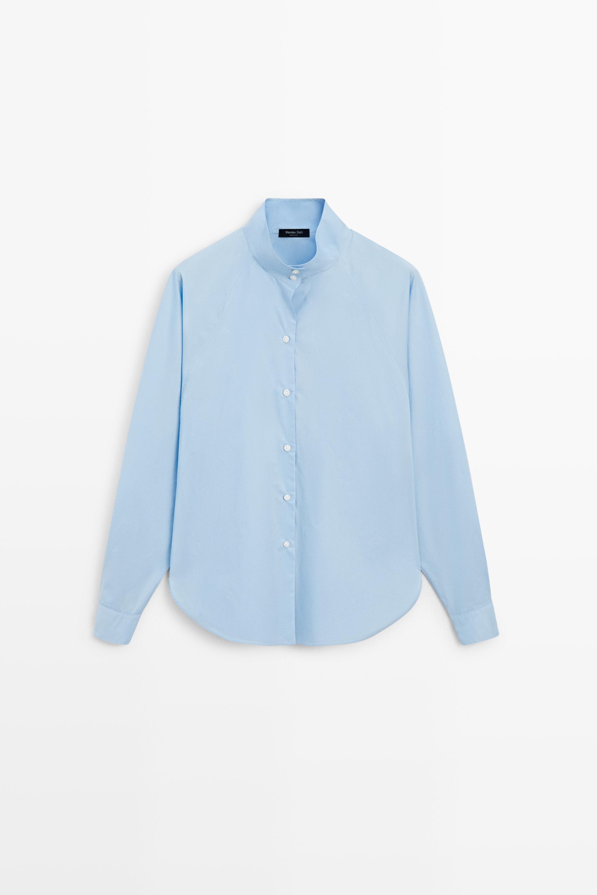 Chemise en popeline avec col fantaisie
