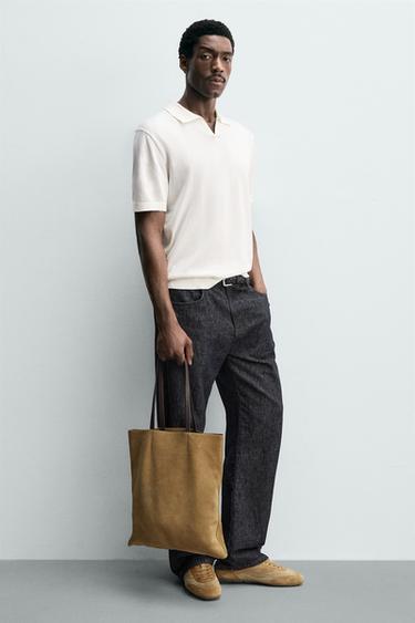 КОЖАНАЯ СУМКА-ШОПЕР — Табачно-коричневый от Zara — изображение 0