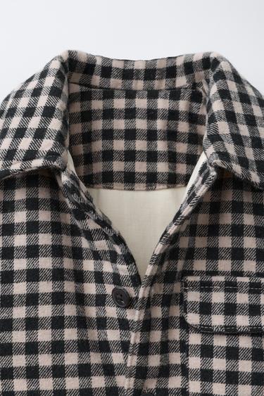 GINGHAM CHECK OVERSHIRT - Black / Ecru by Zara - Image 2
