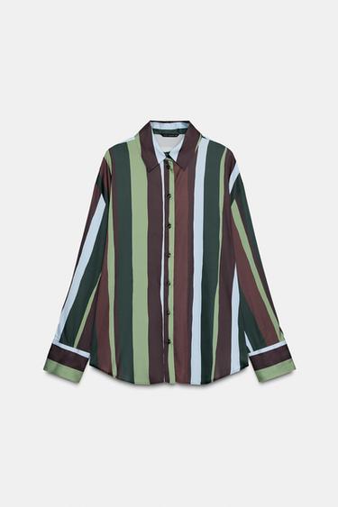 BLOUSE SATINÉE À RAYURES - Multicolore de Zara - Image 5