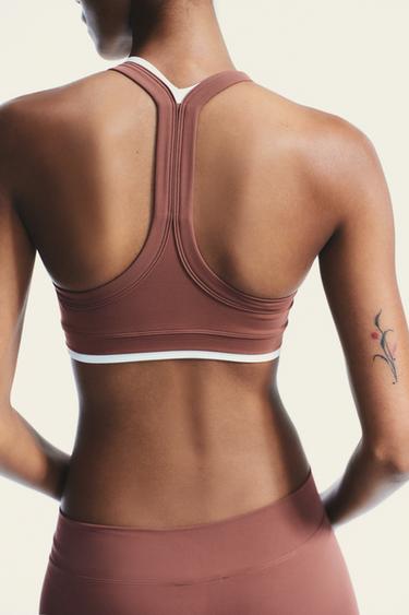 TOP DE SPORT EFFET DOUBLE - Rose moyen de Zara - Image 4