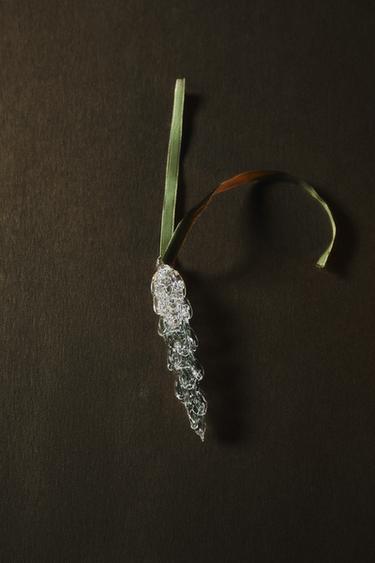 FROSTED TEARDROP CHRISTMAS TREE ORNAMENT — Transparent 1