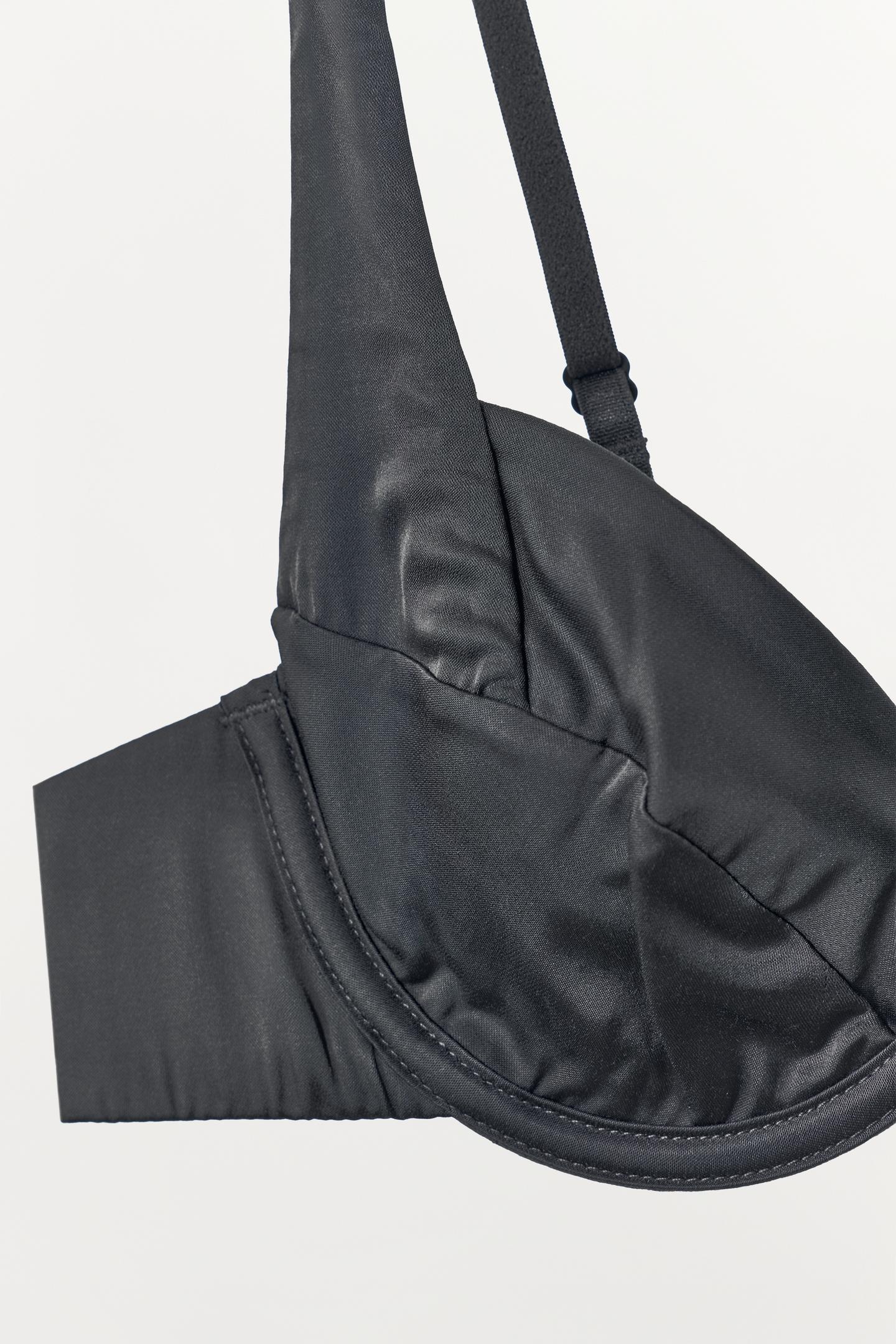 Бра, на косточках, атлас — Zara, цвет: Тёмный серый — фото 6