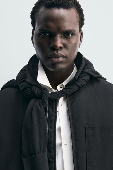 WAXED FINISH DENIM JACKET - Black by Zara - Image 4