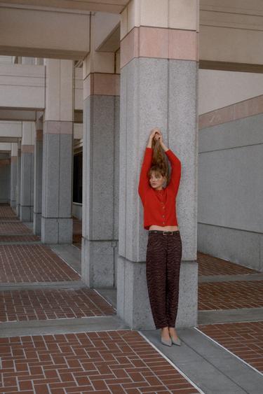 WOOL AND ALPACA CARDIGAN - Red by Zara - Image 0