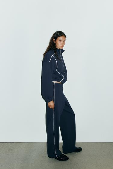 SWEAT VOLUME DENTELLE - Bleu marine de Zara - Image 2