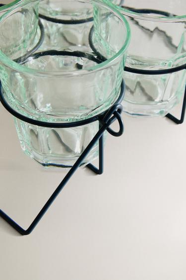 GLASS TUMBLER WITH RAISED DESIGN - Blue by Zara - Image 3
