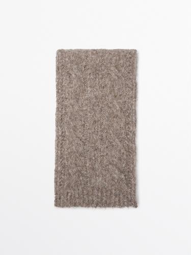 Zara Cable-knit alpaca blend scarf - Beige