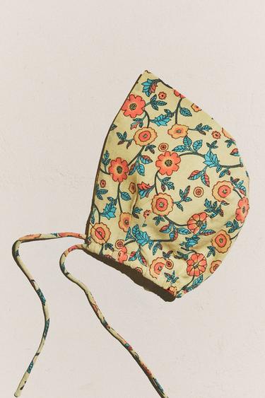 FLORAL BABY BONNET - Lime by Zara - Image 4