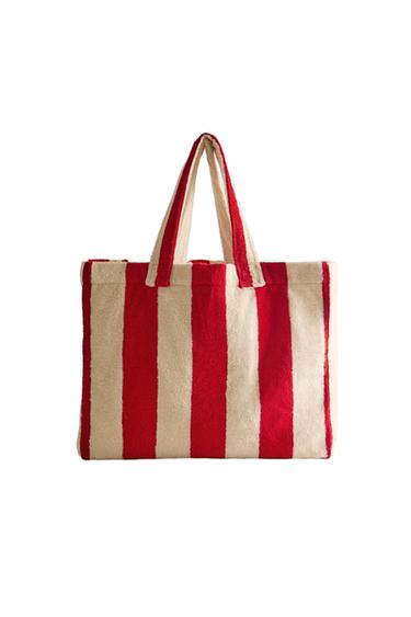 LARGE TERRY BEACH BAG - Red by Zara