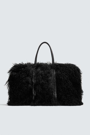 LEATHER AND SHEEPSKIN SHOPPER BAG LUDOVIC DE SAINT SERNIN x ZARA - Black by Zara