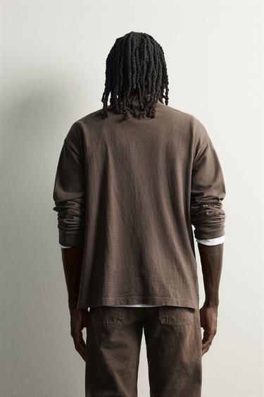 Zara WASHED BOXY FIT T-SHIRT 2026 TANAKA NY TYO LTD.© - Brown