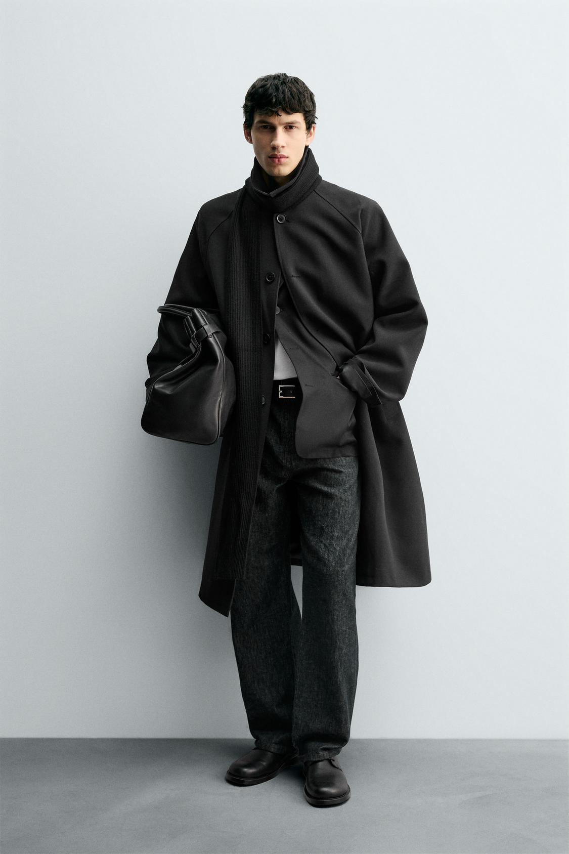 ТРЕНЧ-ПАЛЬТО ИЗ ПОЛУШЕРСТЯНОЙ ТКАНИ ОВЕРСАЙЗ ОТ ZARA