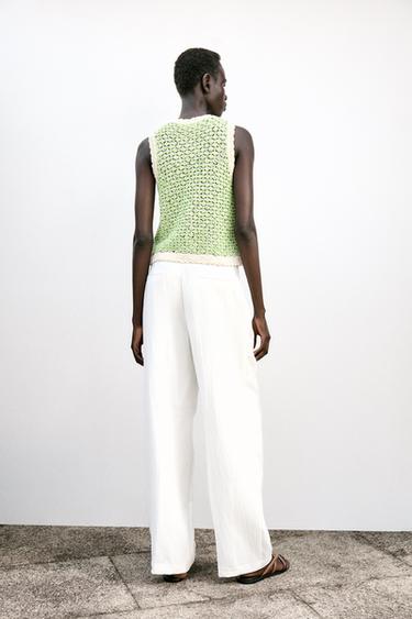 STRUCTURED KNIT VEST - Green by Zara - Image 4