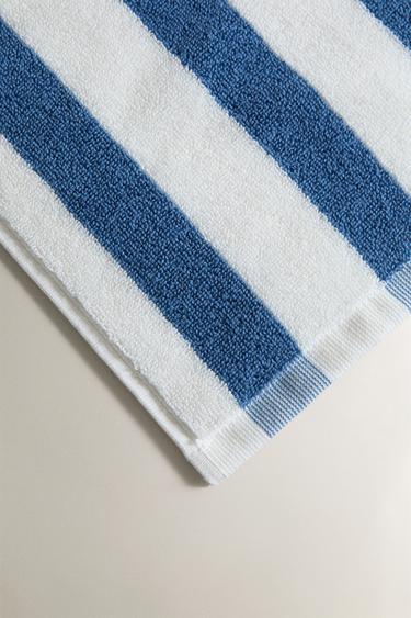 SERVIETTE DE BAIN RAYURES LARGES - Écru / Bleu de Zara - Image 2