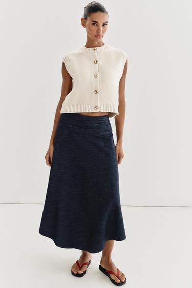 CHALECO PUNTO BOTÓN DOURADO - Cru de Zara