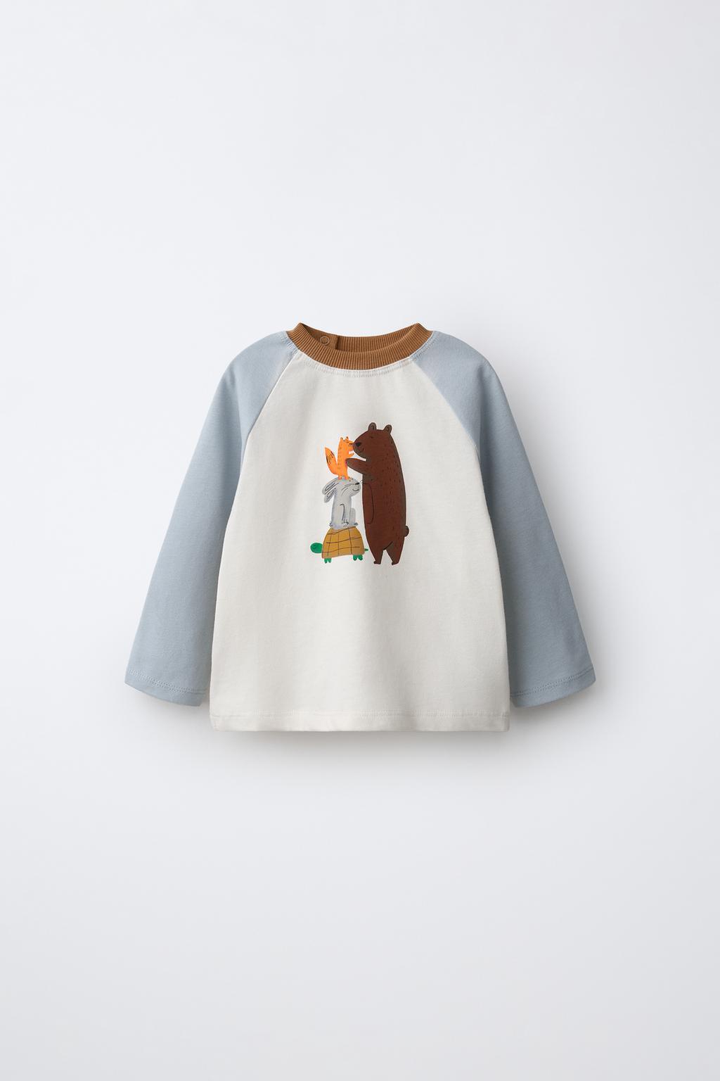 ANIMAL PRINT RAGLAN T-SHIRT