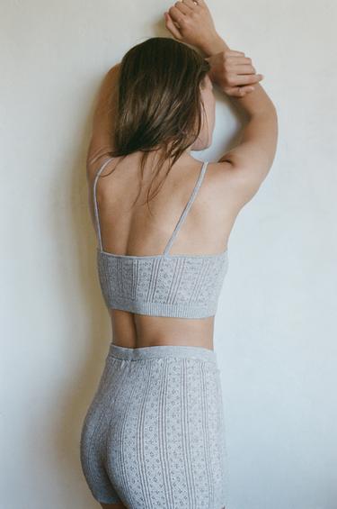 BRALETTE POINTELLE FLEUR - Gris de Zara - Image 2