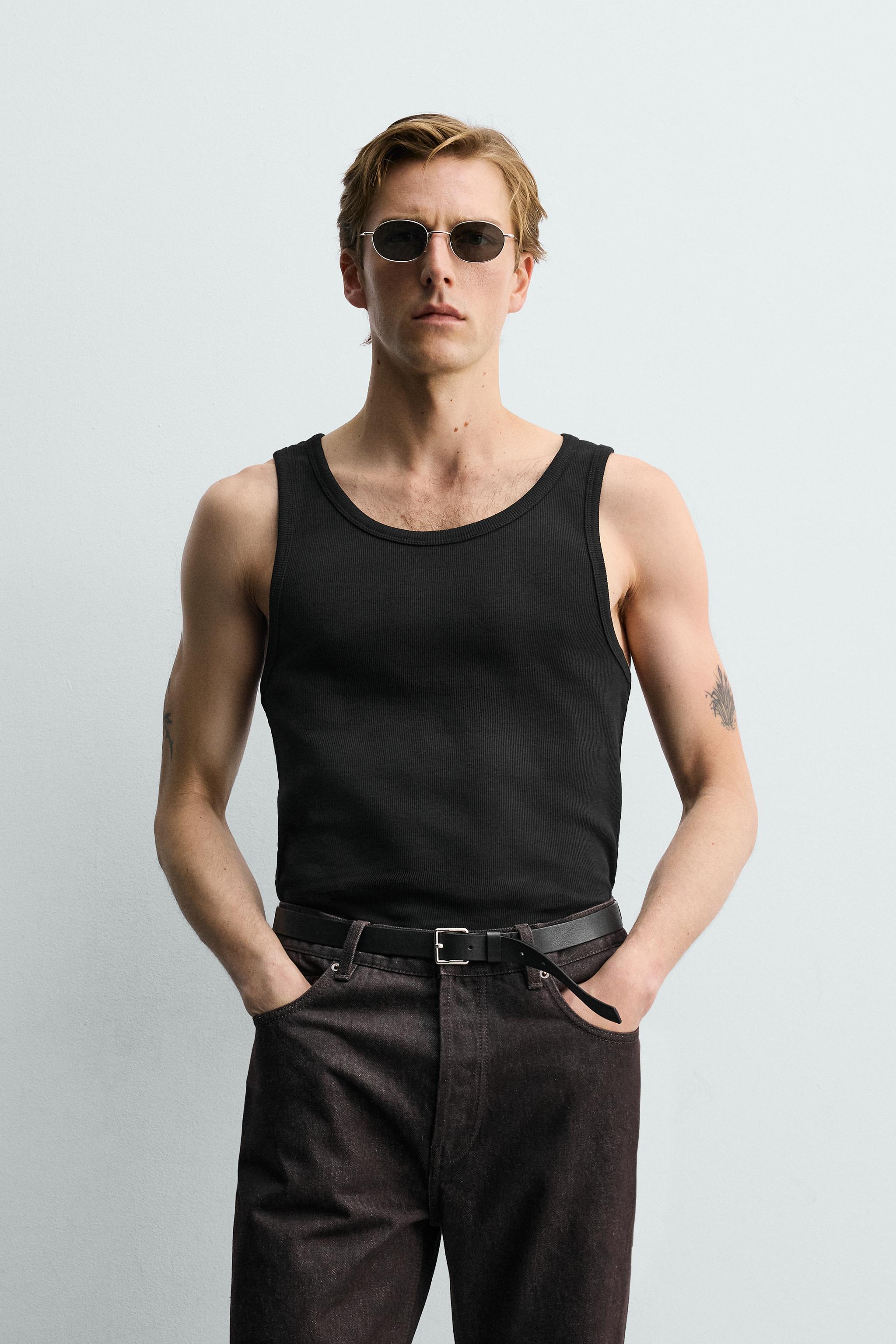 Мужские топы Zara 3-PACK BASIC TANK TOPS — фото 5