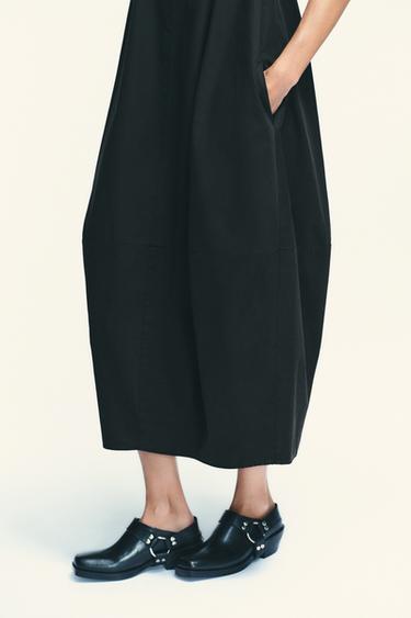 ROBE MIDI PLI DOS - Noir de Zara - Image 3