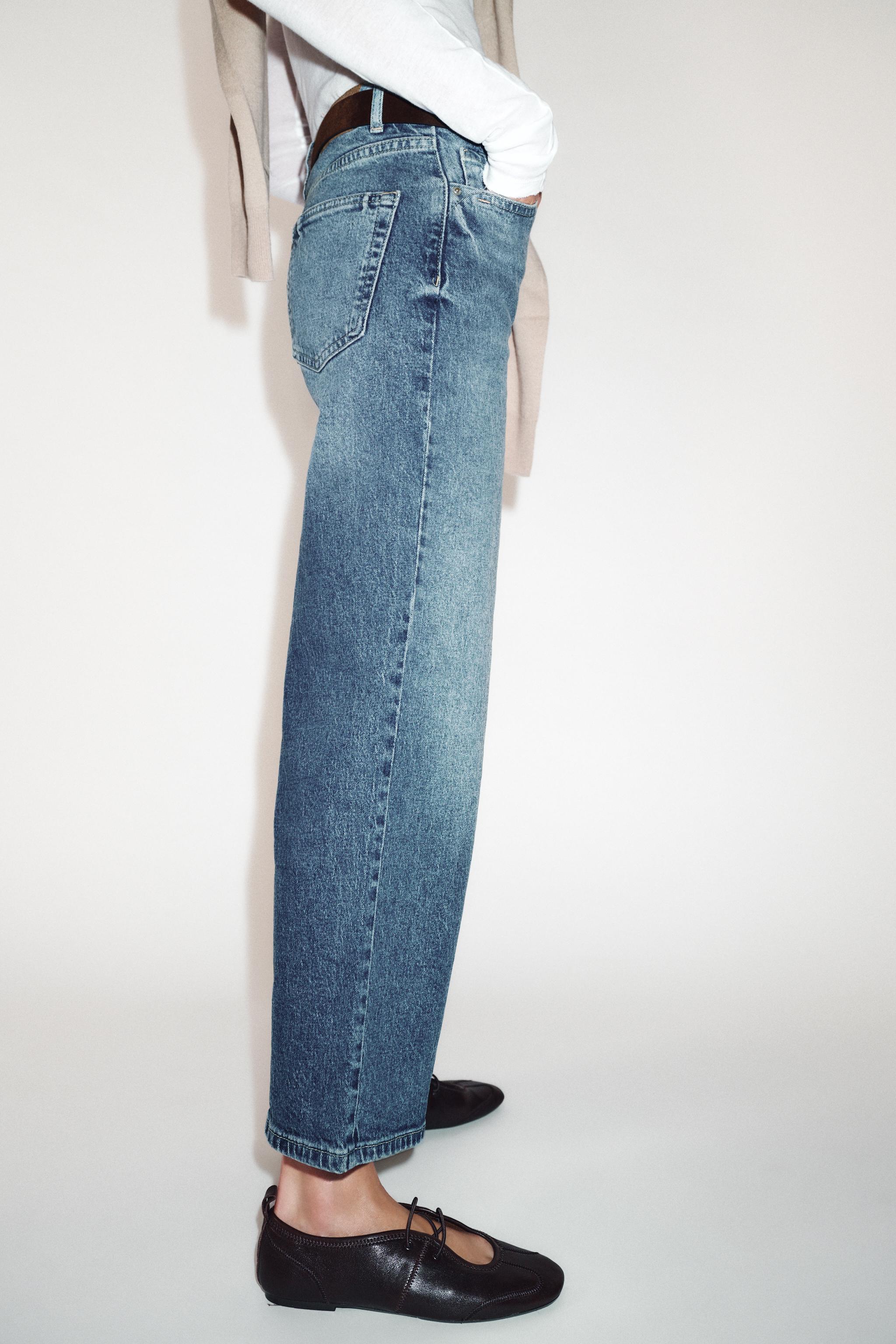 AAレディースズボン値下げ中！ Z1975 HIGH-WAISTED CULOTTE JEANS WITH BELT - Mid-blue | ZARA
