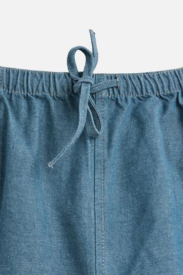 RELAXED FIT DENIM BERMUDA SHORTS - Blue / Green by Zara - Image 7