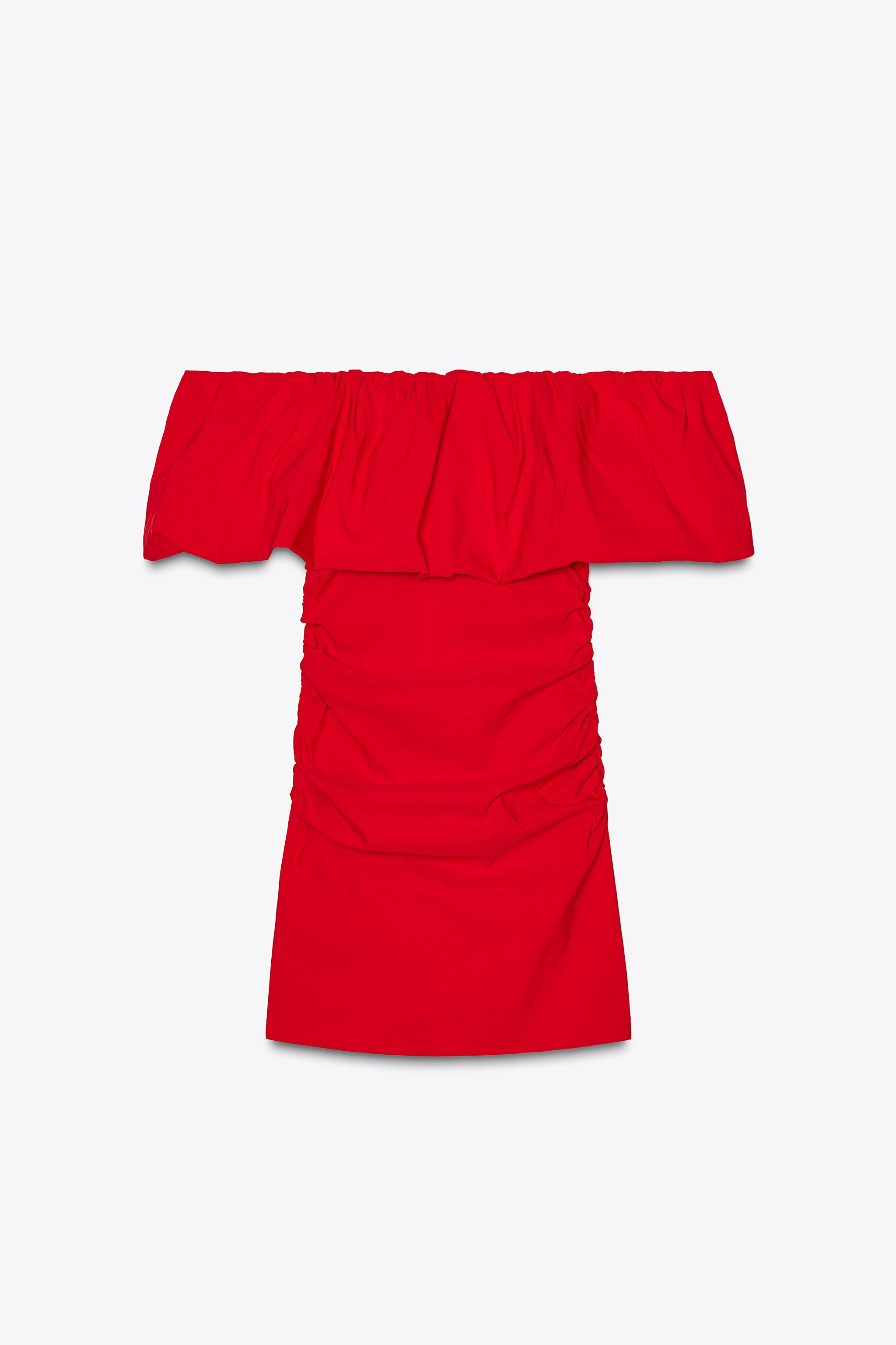 RUFFLE MINI DRESS - Red | ZARA United States