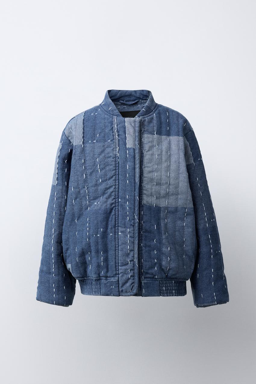 PATCHWORK BOMBER JACKET - Blue / Indigo | ZARA United States